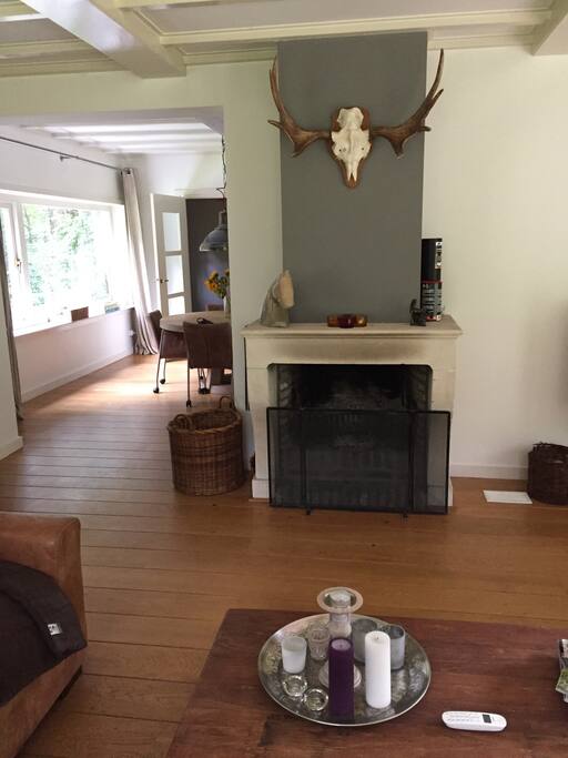 Woonkamer met openhaard