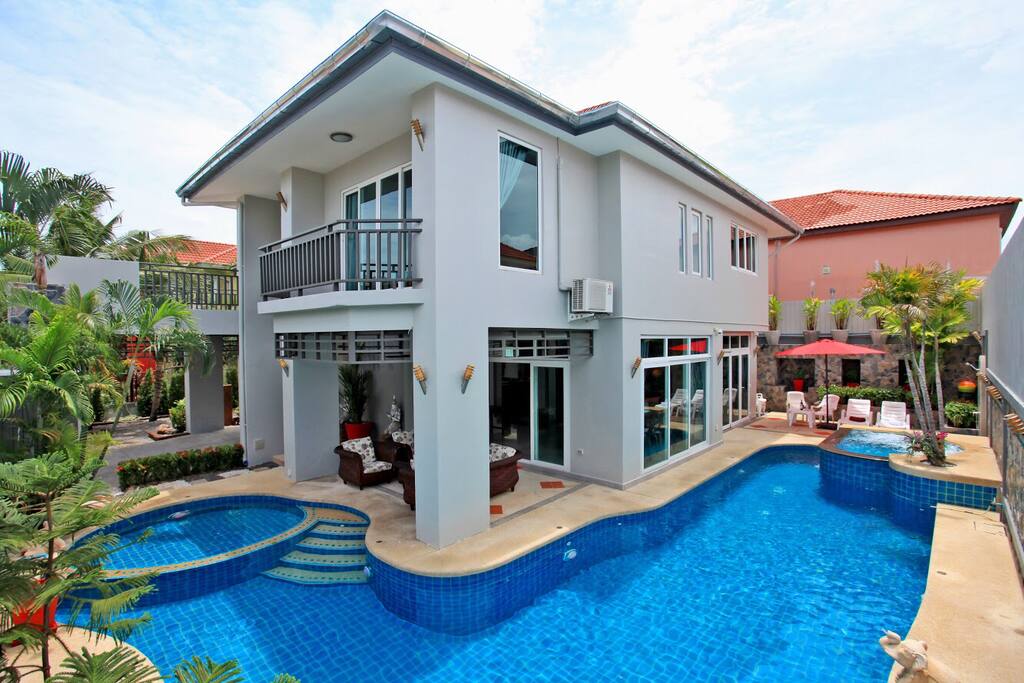Big swimming pool with salt water system