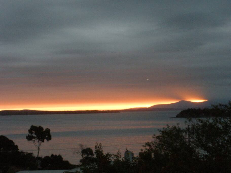 Sunset from the balcony over to Hartz Mts.