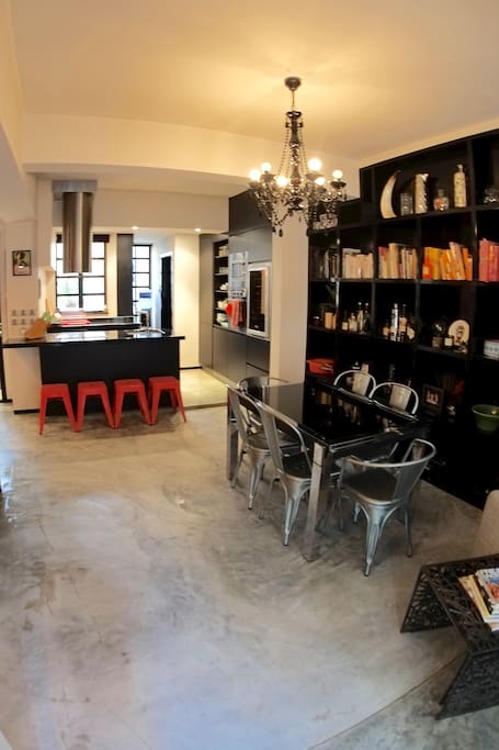 dining and kitchen
