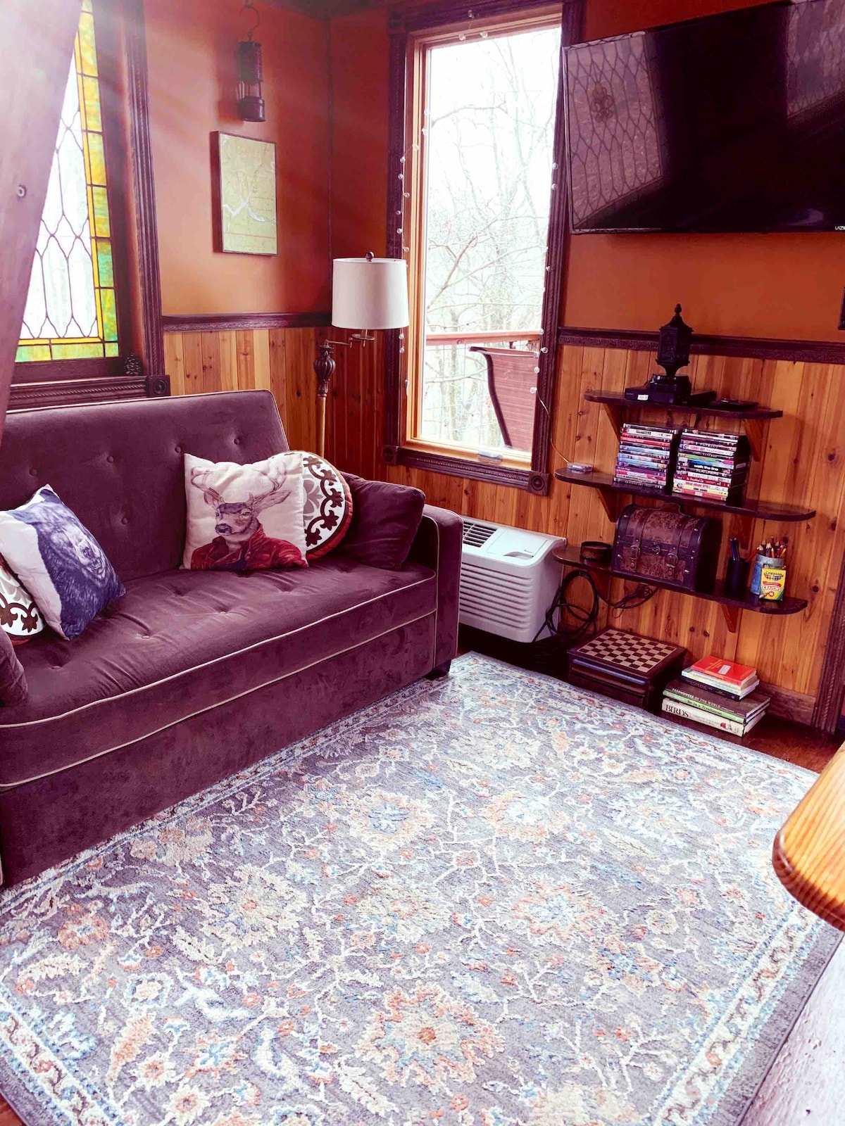 Living area with queen sofa bed