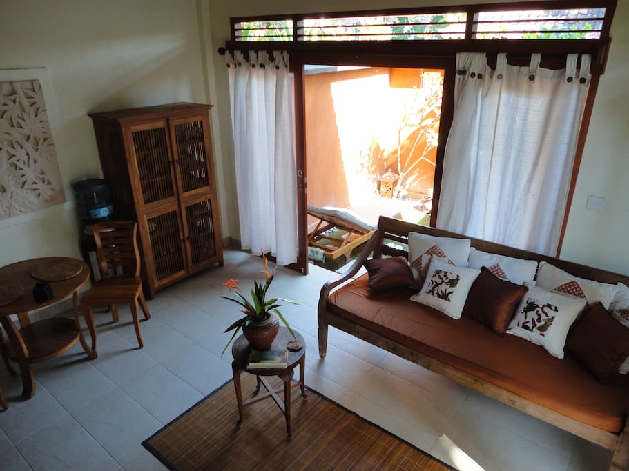 Living room with access to patio