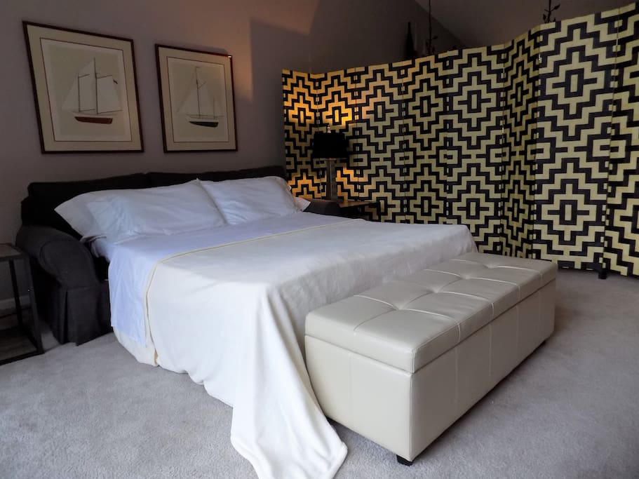 ...transformed into cozy, semi-private sleeping area
