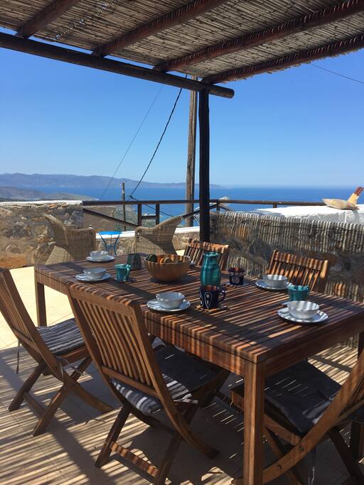 Roof terrace sea views