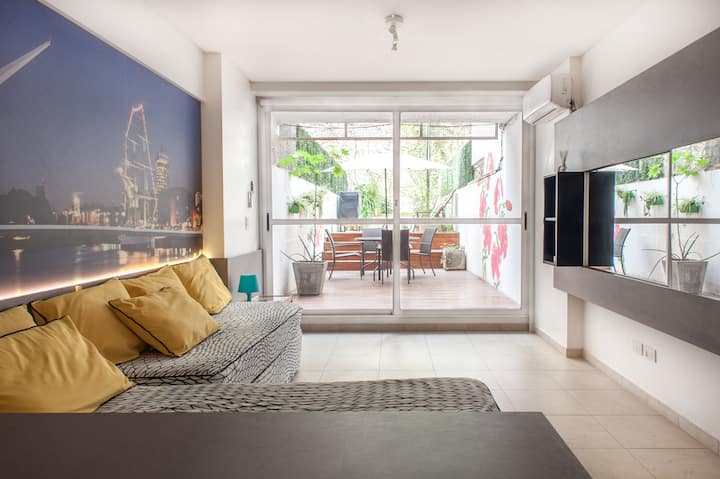 Estúdio com pátio privativo em Recoleta