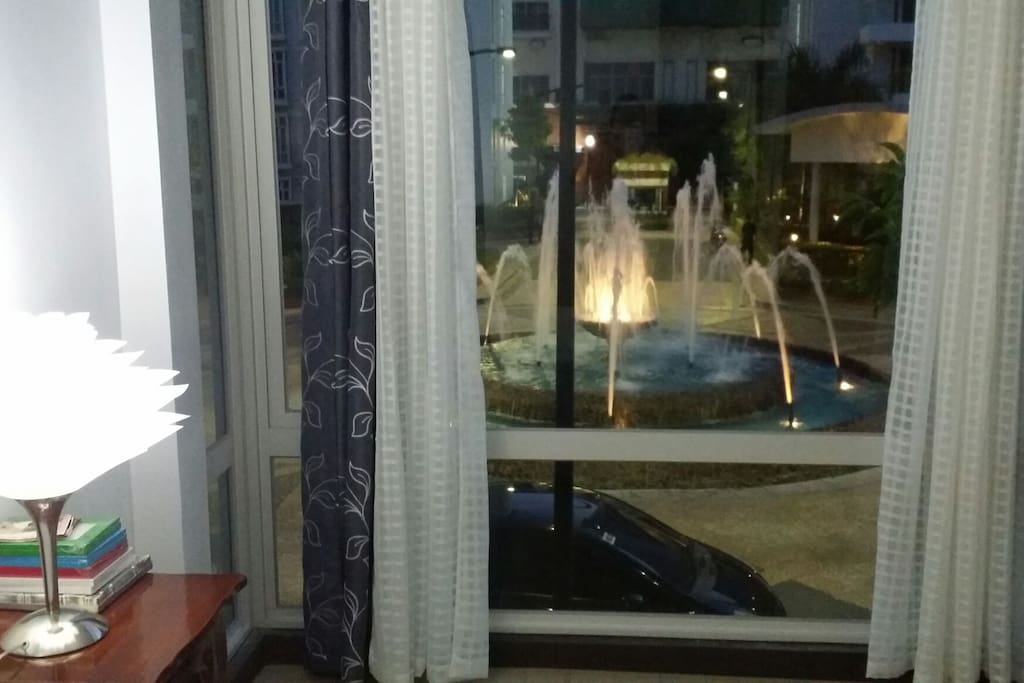 Fountain @ night from the bedroom