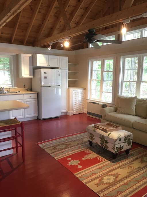 Living area and kitchen