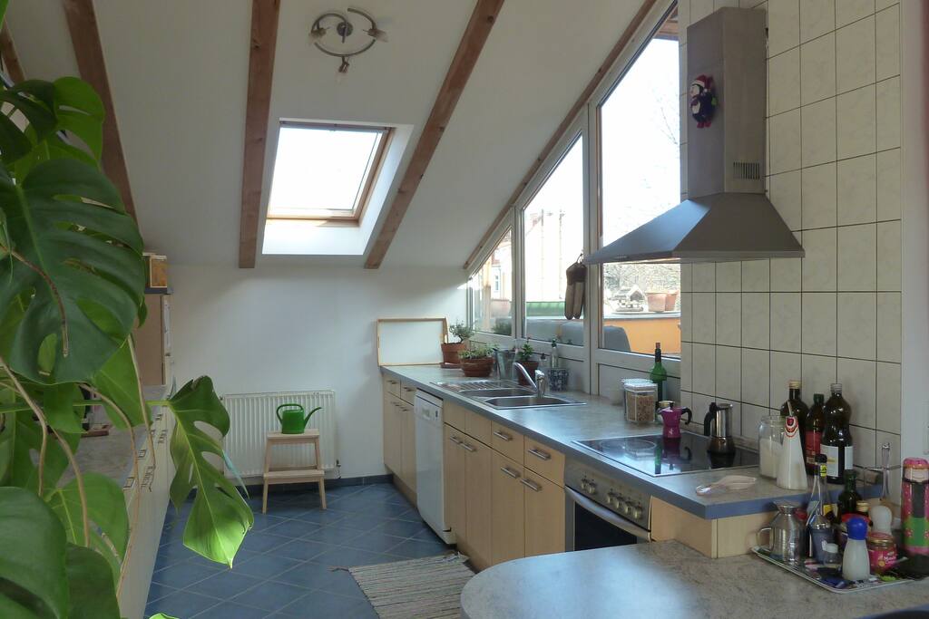 the kitchen
