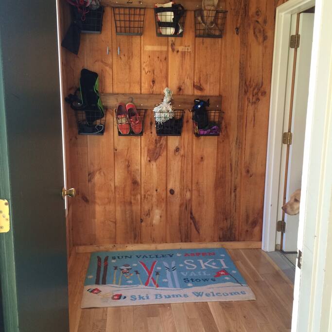 Clean entryway with new hardwood floors and plenty of room.