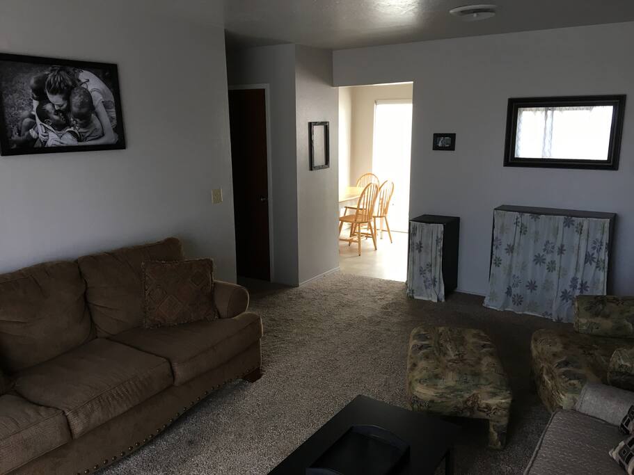 Living room looking towards dining area/kitchen
