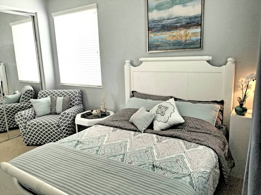 Sit and relax on our comfy accent chair while watching Netflix.