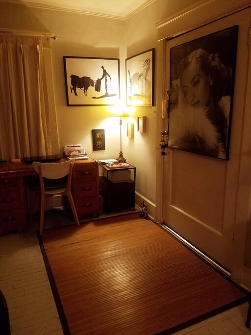 Writing desk & front door area
