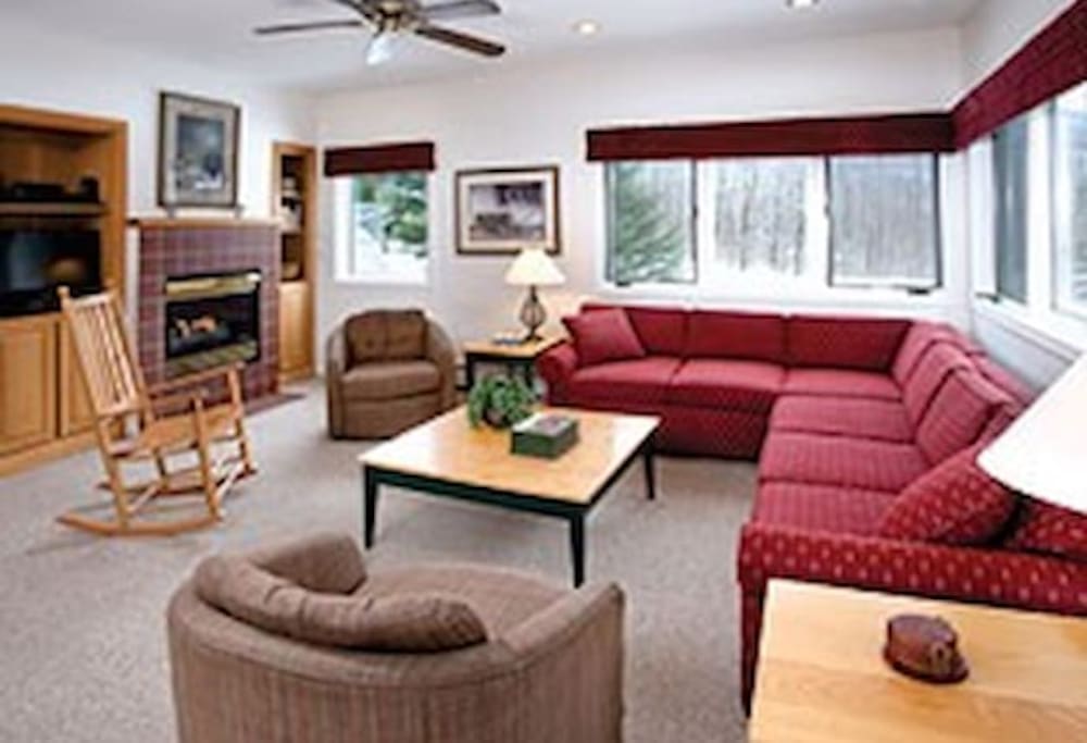 Cozy living room with gas fireplace