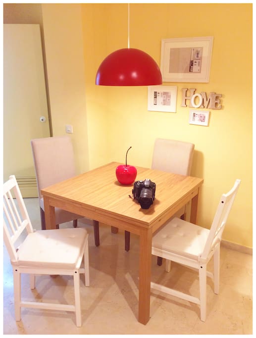 Living - Dining room. The table is extendible to 6 pax