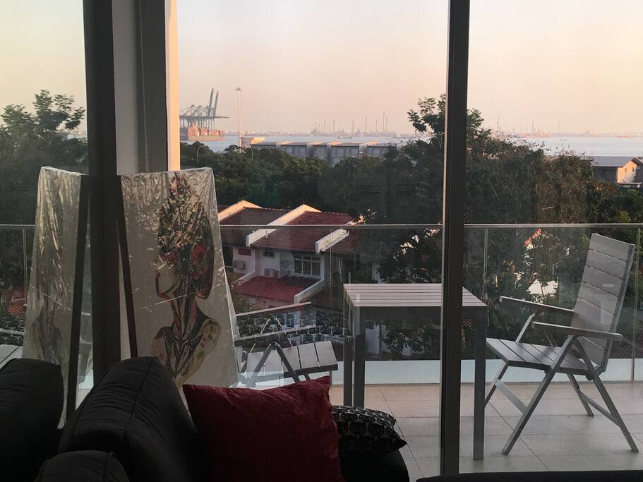 Balcony with comfy seats