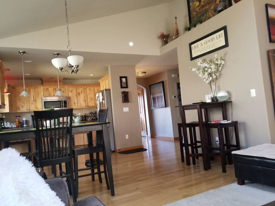 Great room dining, kitchen living area.