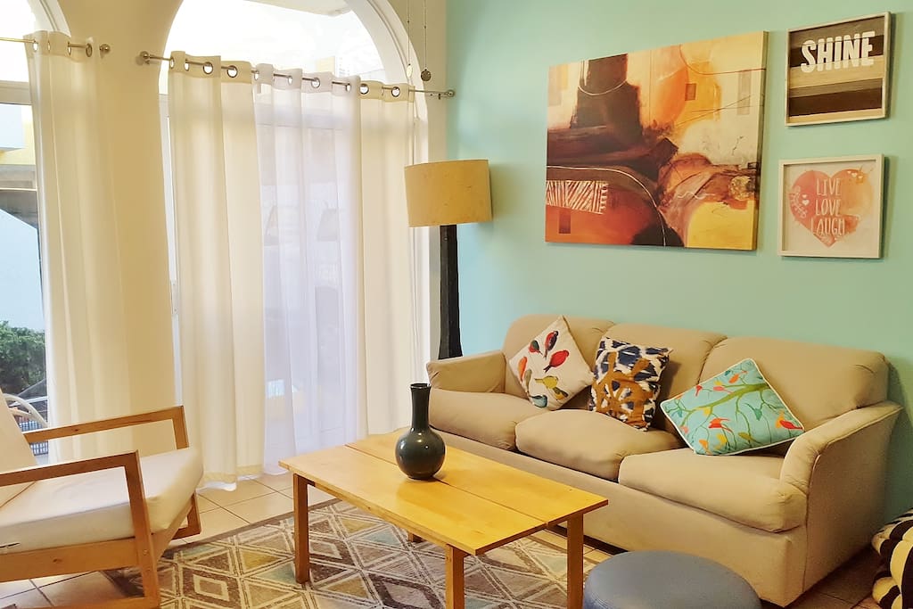 New ground level 2 Br/2Br Condo with private secure Parking, big kitchen fully equipped, washer & dryer. 4 blocks from Malecón.