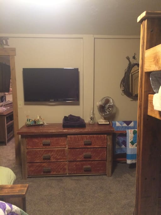The TV in the bedroom