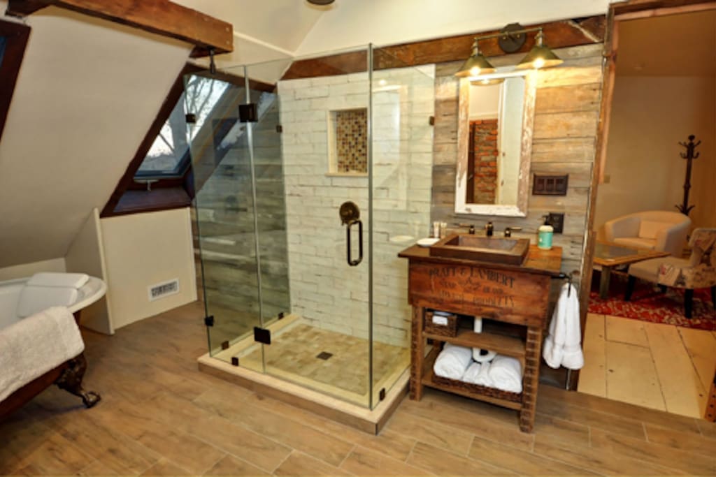 Private Bath with Clawfoot Tub and Shower