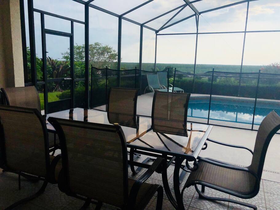 Patio and sunset view