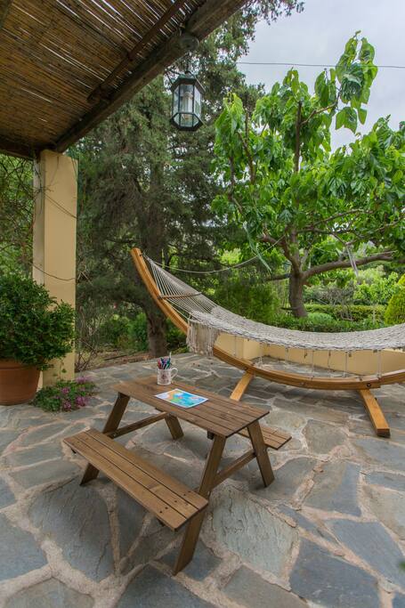 Main House Hammock Bed And Kids Picnic Table