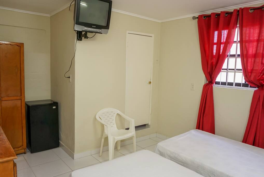 The bedroom with twin single beds. We also have a room with a double bed.