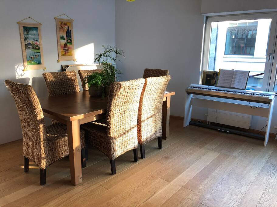 Dining table and piano