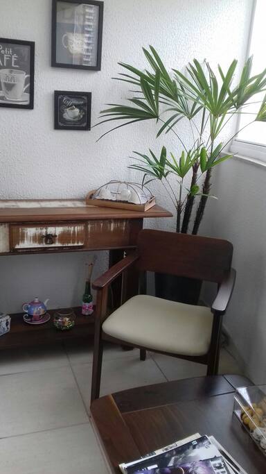 Varanda gourmet com café