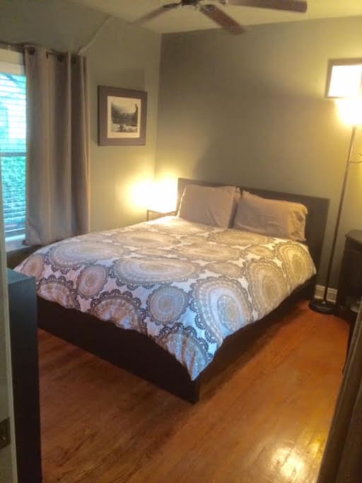IKEA Queen size bed with Serta mattress.