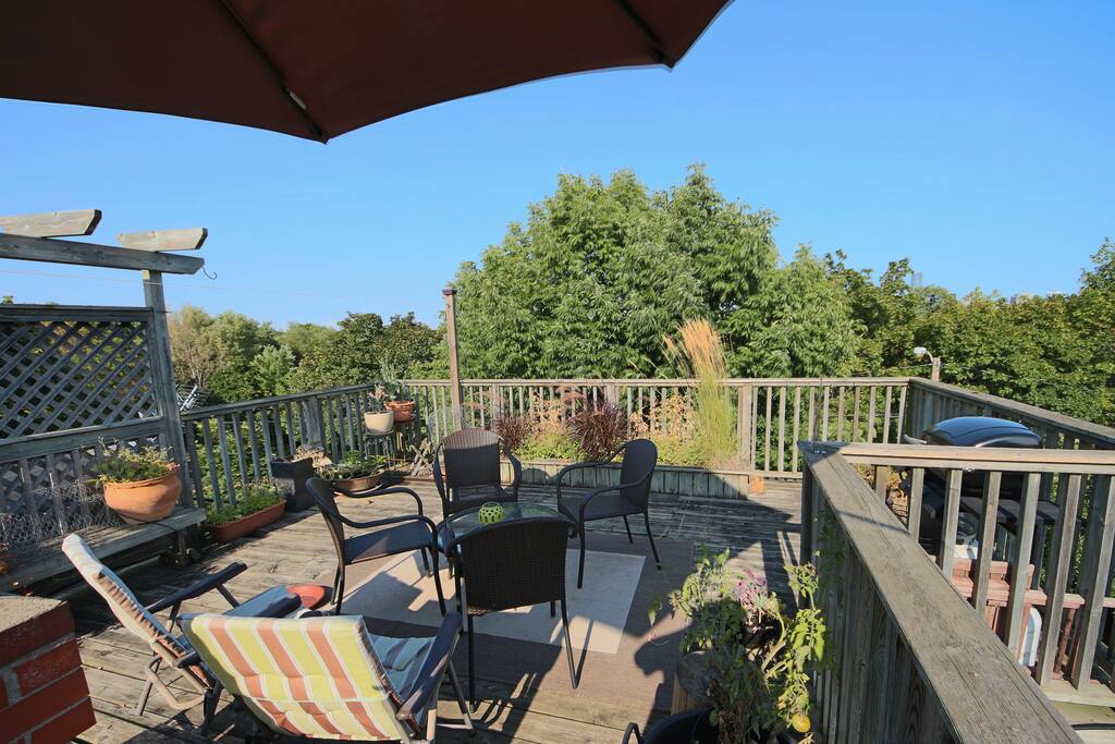 Eat work and relax on the private deck