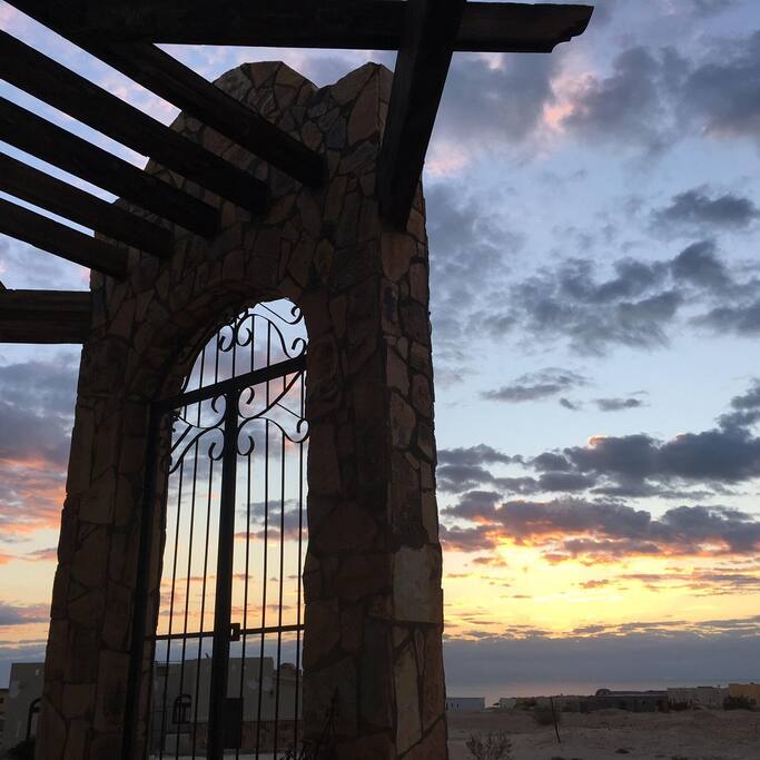 One of the magnificent sun rises over the sea from the front porch