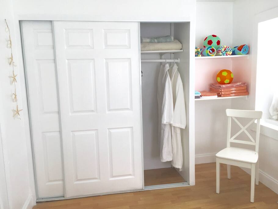 View of closet area in bedroom