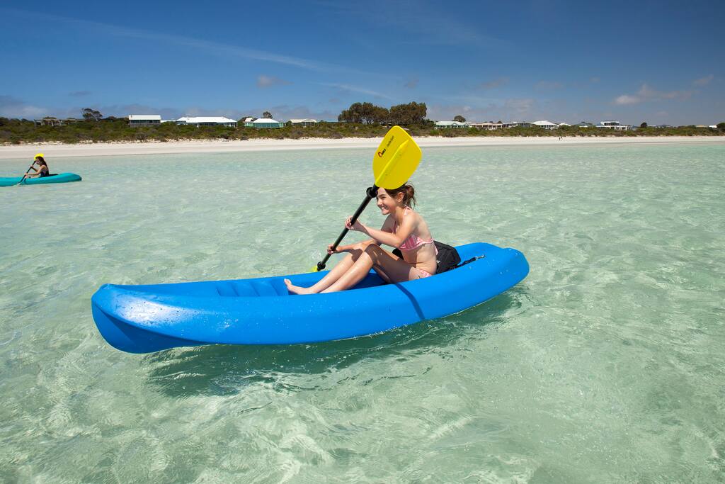 Crystal clear safe shallow waters.