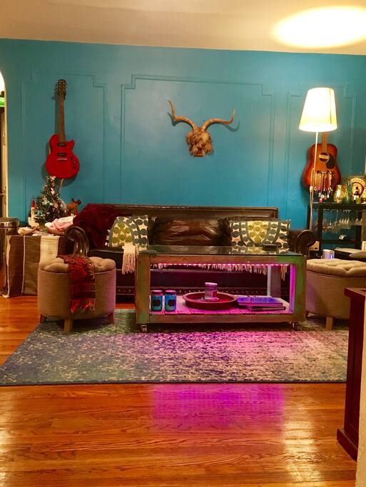 Living Room with Custom Built Furniture. Wall Unit and Desk (not pictured here)