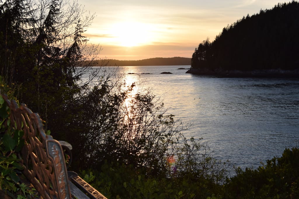 Bench with a sunset view.