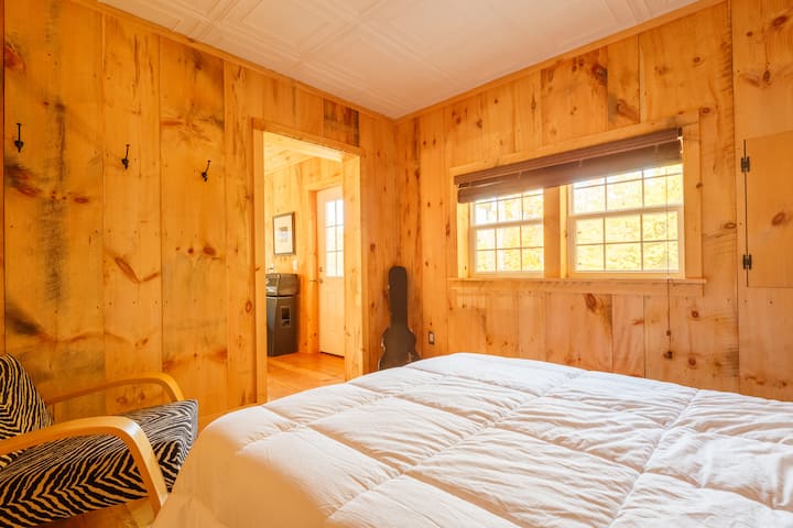Dormitorio con cabaña/estudio