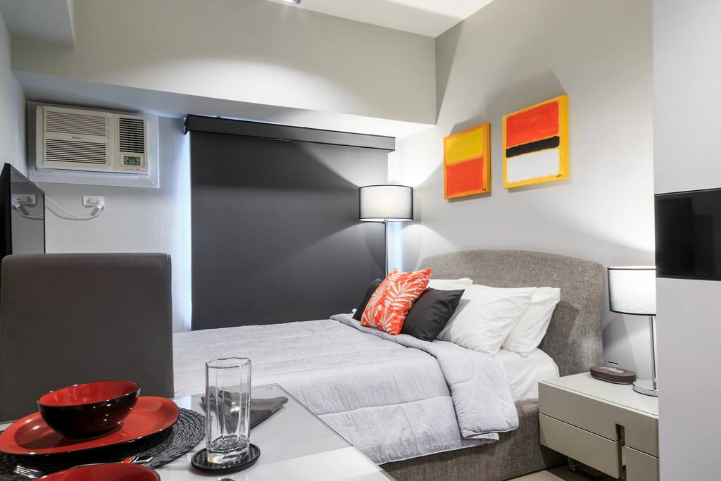 Inviting queen size bed.
