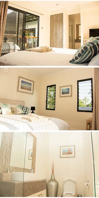 ensuite room Queen bed pool views