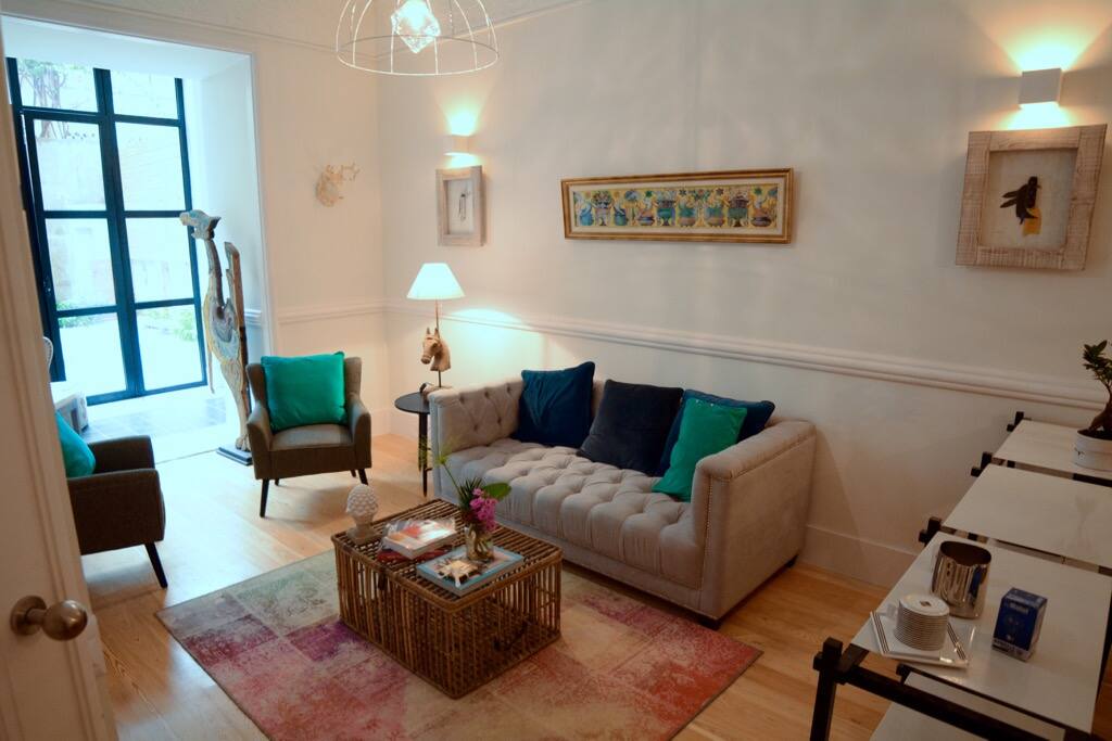 Living room view to patio