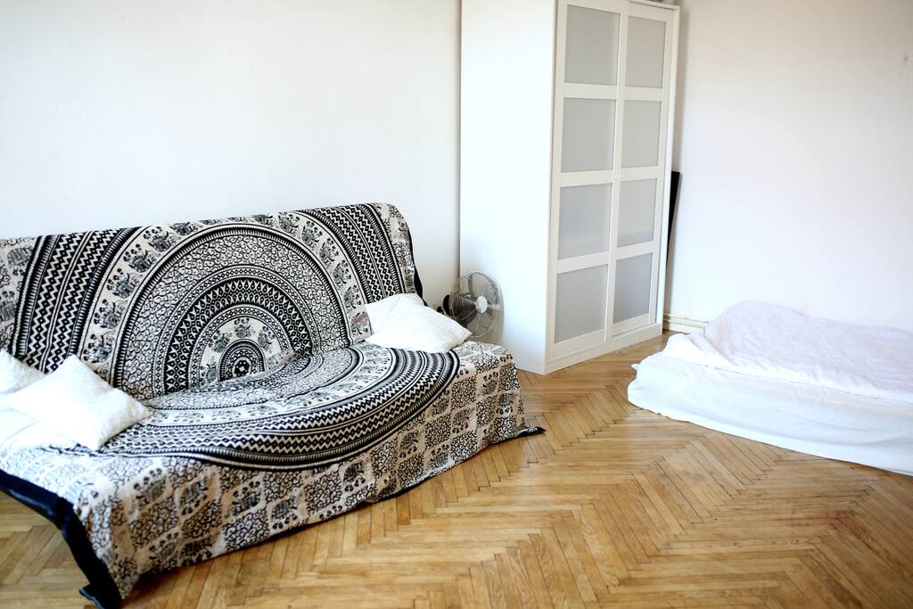 The couch can also be fold out into a double bed.