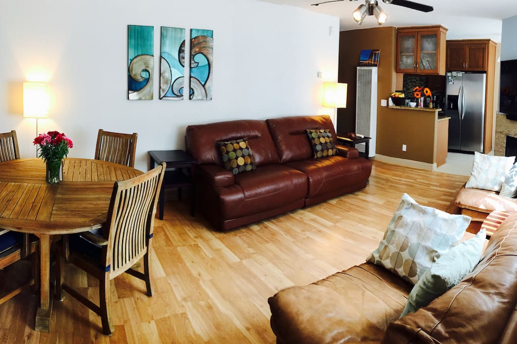 New Huge Reclining Couch - room for four, or two dudes who want some space.