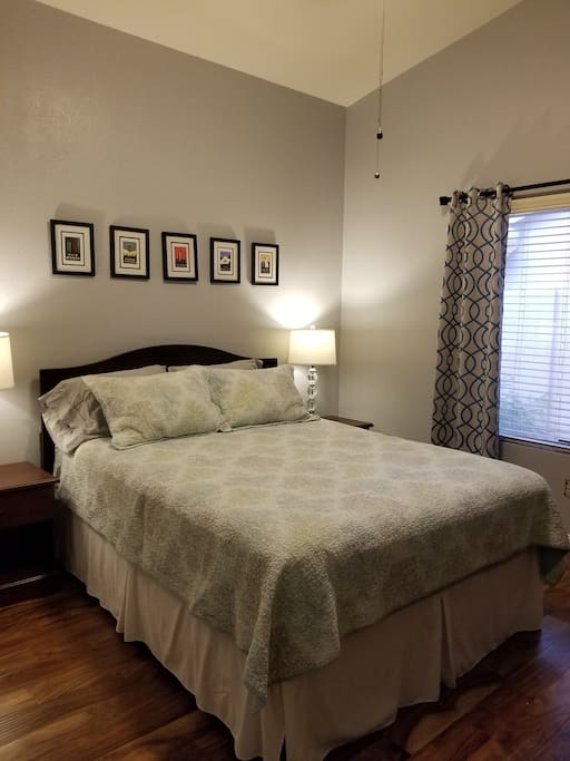 Freshly painted, remodeled bedroom