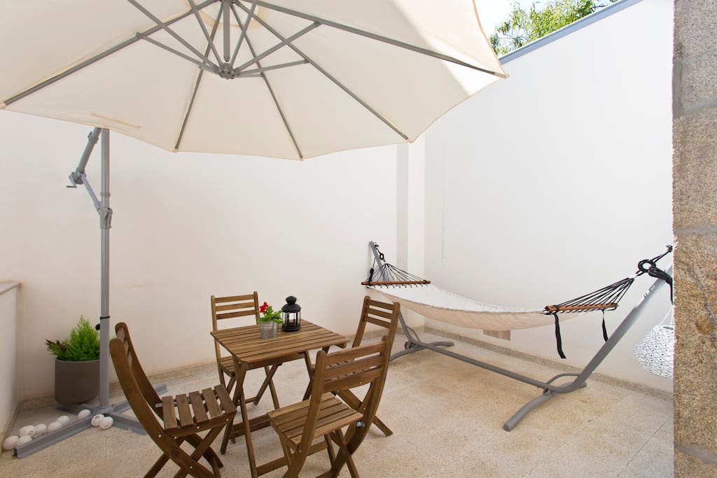 Spacious patio for great late night talks while you drink a glass of wine.