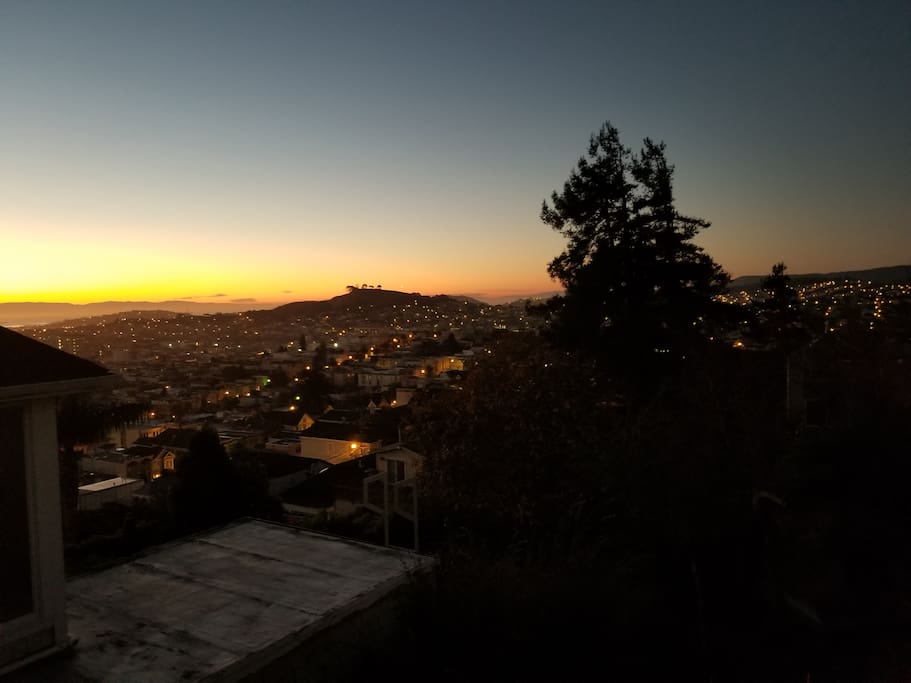 Evening view from the deck (off kitchen)