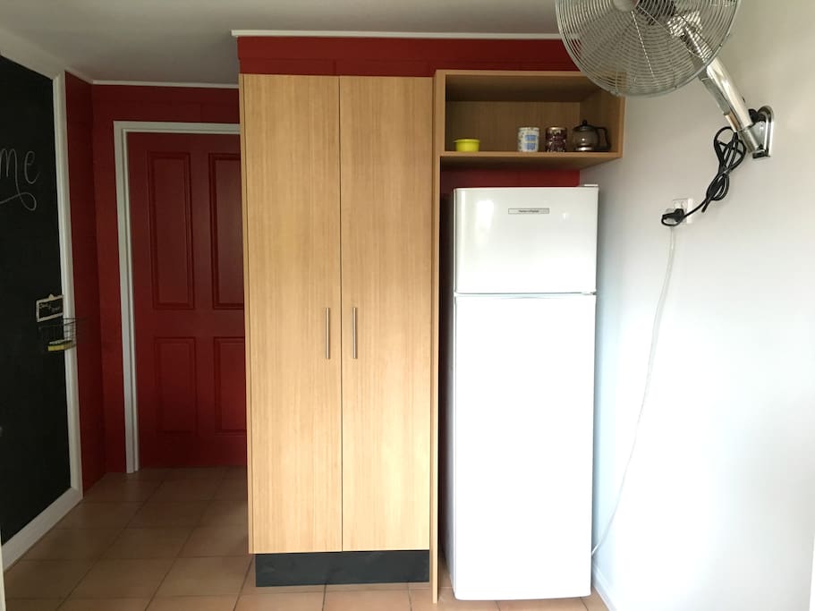 Big pantry and fridge to keep all your food fresh.