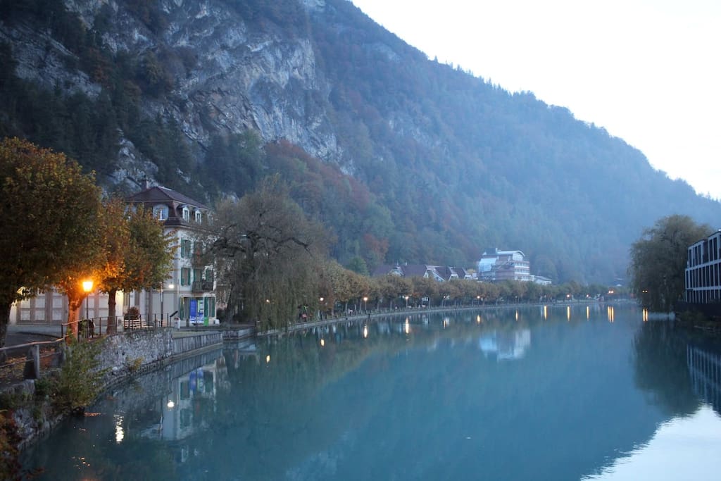 View of the River Aare from right outside The Aarburg