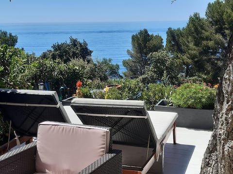 Airbnb performant: Studio classified 2* Very nice sea view Beach 100 m away à Saint Raphaël