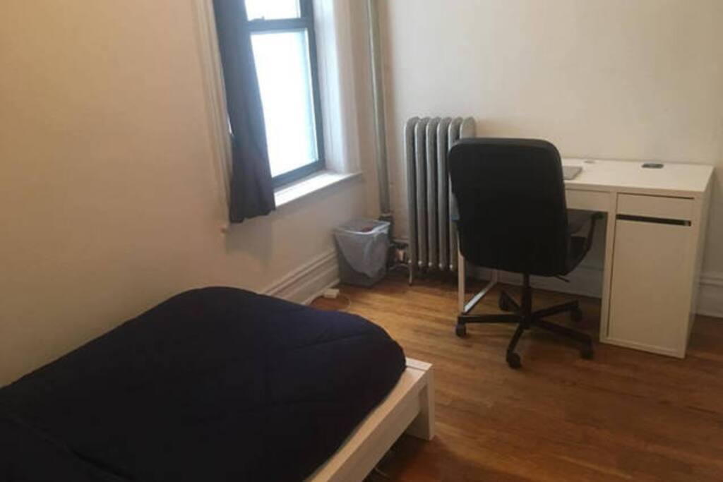 A desk and chair are available in room in case you need to work.