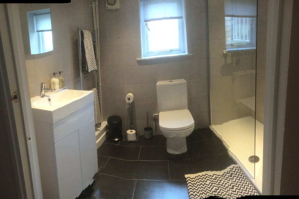 Newly installed Bathroom with a powerful shower