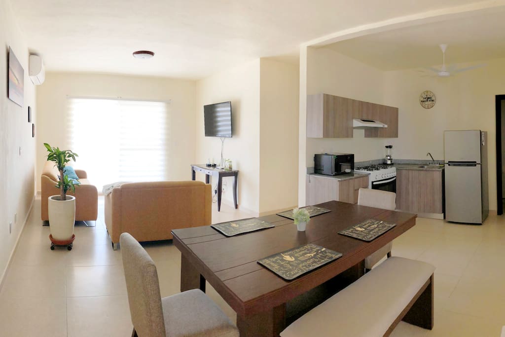 Sala, comedor y cocina